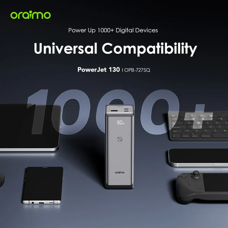 130W Oraimo Power Jet 130 27600mAh Power Bank For Laptop & Phones - Image 3