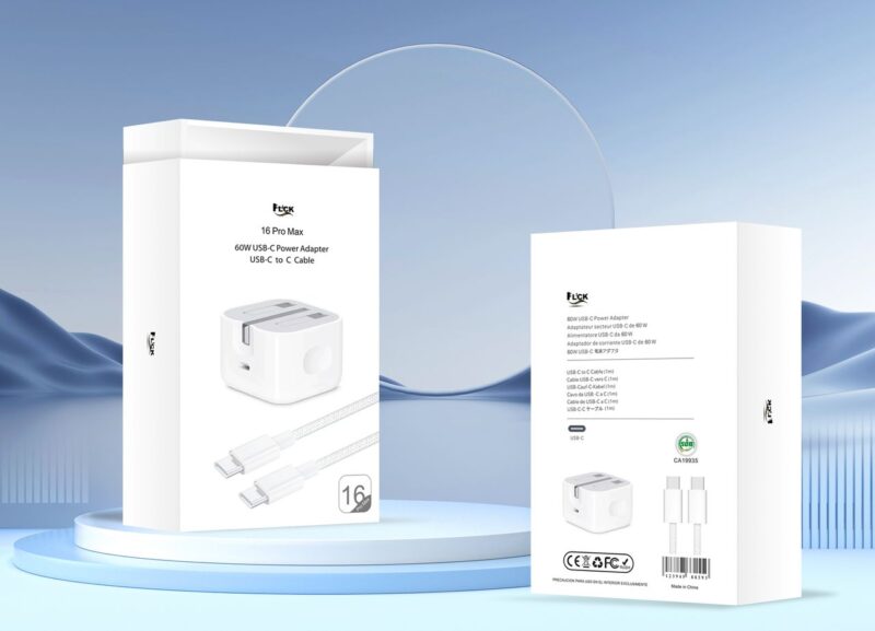 55W Flick 14 Pro Max USB-C Power Adapter USB-C to Lightning Cable