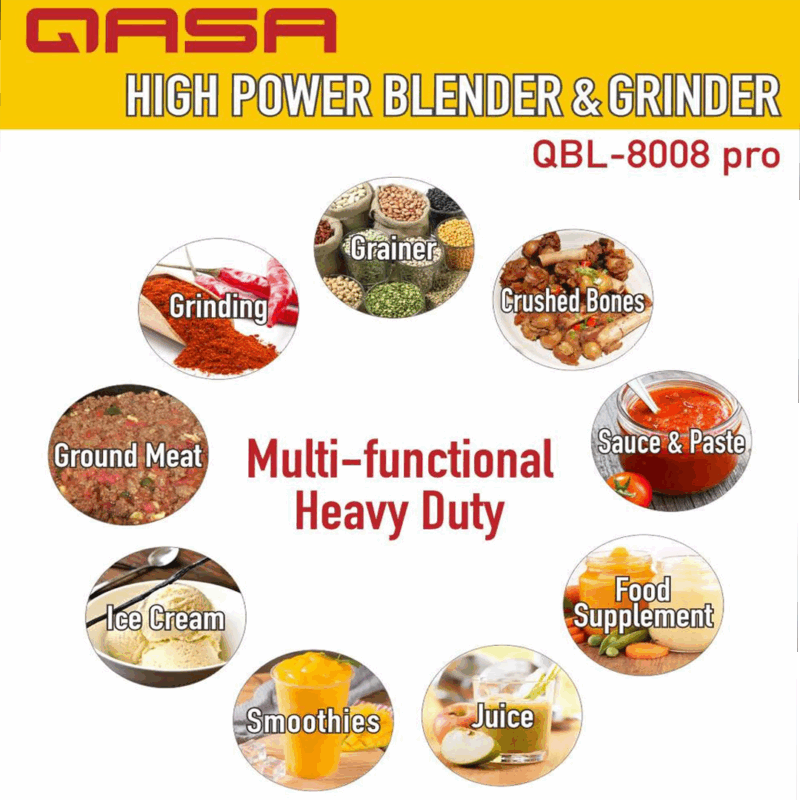 Qasa High Power Blender & Grinder QBL-8008 pro - Image 4