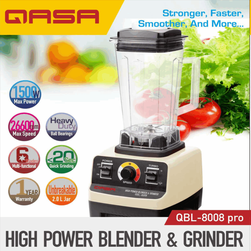 Qasa High Power Blender & Grinder QBL-8008 pro