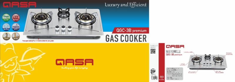 Qasa Gas Cooker QGC-3B premium - Image 2