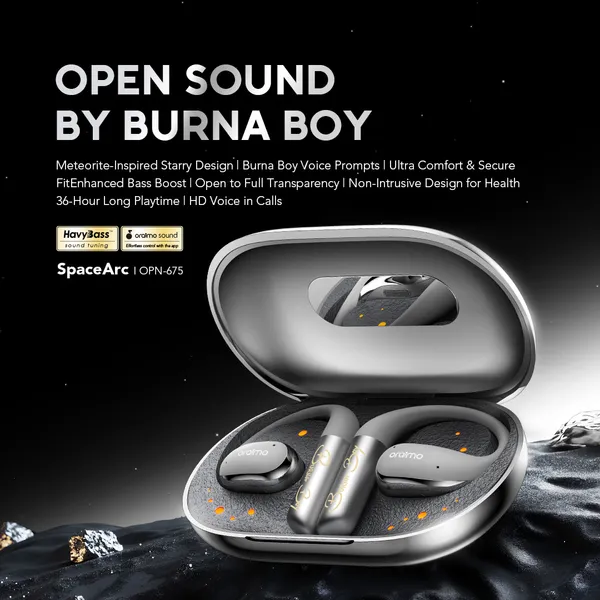 Oraimo SpaceArc x Burna Boy Open-Ear Wireless Earphones - Image 2