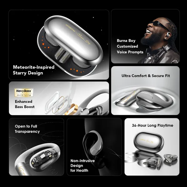 Oraimo SpaceArc x Burna Boy Open-Ear Wireless Earphones - Image 3